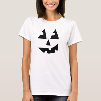 T-shirt Babydoll de dames de visage de citrouille (adapté)