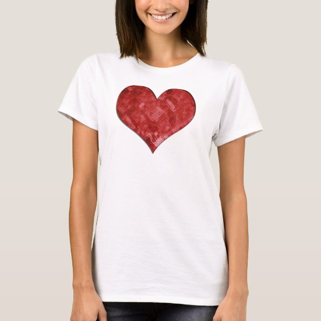T-shirt Babydoll en verre rouge de coeur (Devant)