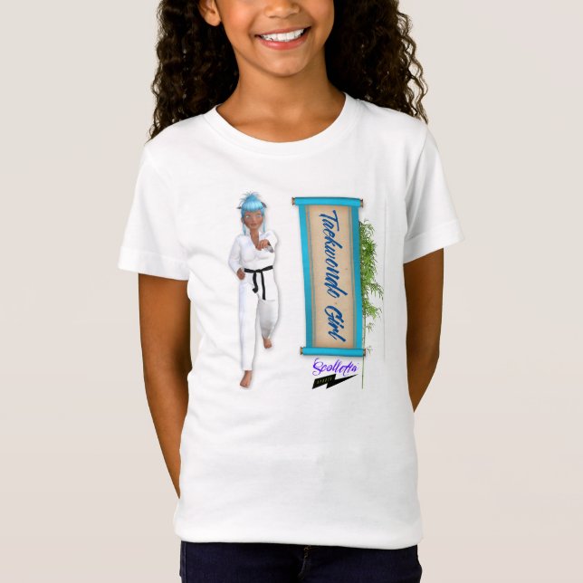 T-Shirt Babydoll T de fille de Scolletta le "Taekwondo" (Devant)