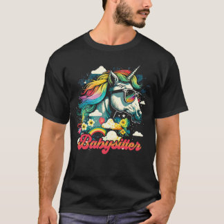 T-shirt Babysitter Rainbow Unicorn