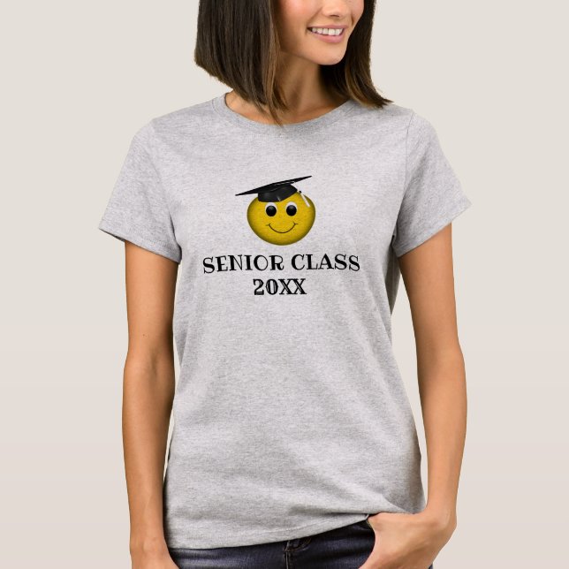 T-shirt Bac de graduation Emoji customisé (Devant)