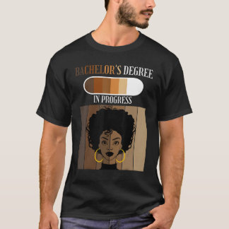 T-shirt Baccalauréat En Progrès Collège Étudiant Noir