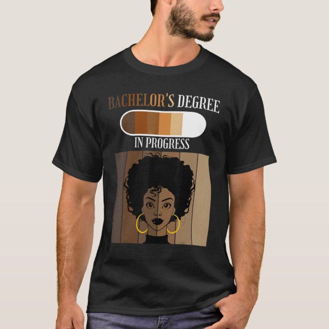 T-shirt Baccalauréat En Progrès Collège Étudiant Noir (Devant)