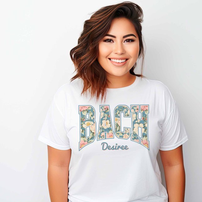 T-shirt BACH Skyline Blue Retro Floral (BACH Skyline Blue Retro Floral T-Shirt)