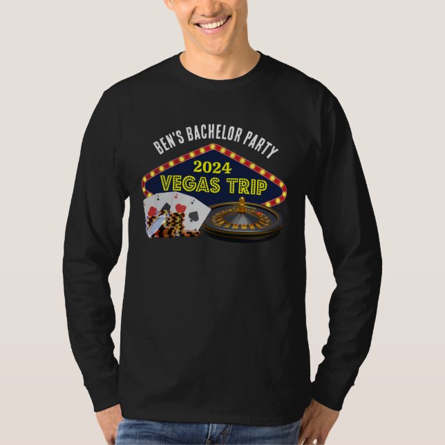 T-shirt Bachelor Party Las Vegas Trier Long Manche (Devant)