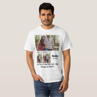 T-shirt Bachelor Party personnalisé 3 Photo Collage