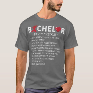 T-shirt Bachelor Supplies Party Checklist Groom GroomsmenT