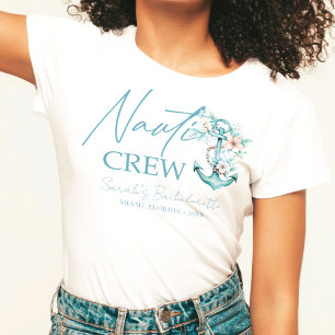 T-shirt Bachelorette de croisière Personalisé Nauti Crew