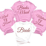T-shirt Bachelorette d'honneur de la mariée<br><div class="desc">chemises de demoiselles,  t-shirt de proposition de mauve bridesmaid,  tee-shirt de la fête de la mariée,  chemise d'honneur de la servante,  chemises de la fête de la bachelorette, </div>
