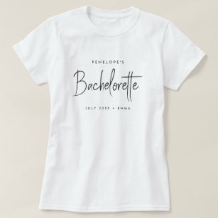 T-shirt Bachelorette   Éclaireur de script minimaliste mod