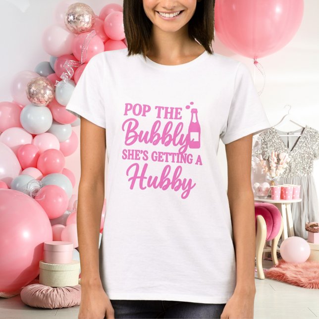 T-shirt Bachelorette fête rose pop bulle (Créateur téléchargé)