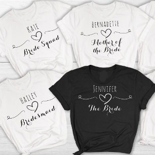 T-shirt Bachelorette Hen Bridal Nom du parti Titre Mariée