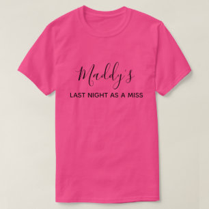 T-shirt Bachelorette Miss à Mme Bride pour être rose