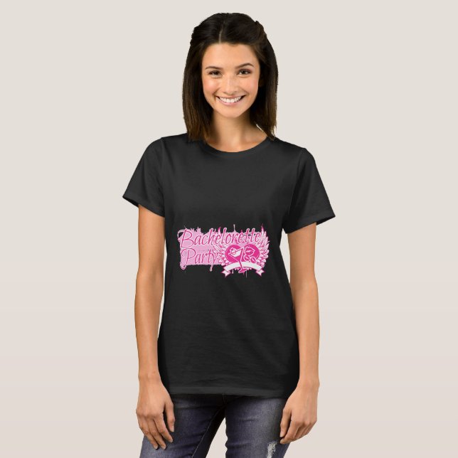 T-shirt Bachelorette Party Coeurs sauvages (Devant entier)
