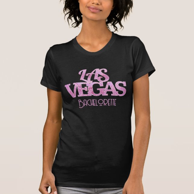 T-shirt Bachelorette Party Las Vegas Girls Rose Snakeskin (Devant)