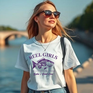 T-shirt Bachelorette-Pêcheur Style Reel Girls-Purple