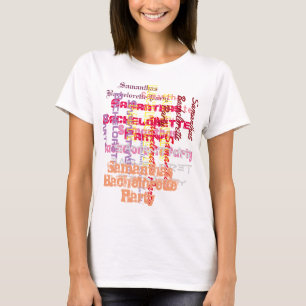 T-shirt Bachelorte de texte personnalisé rose