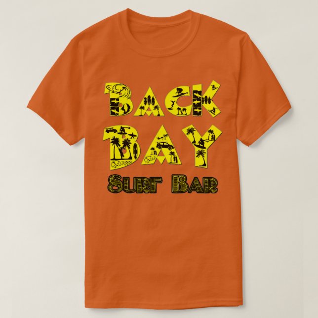 T-shirt BACK BAY Surf Bar jaune (Design devant)