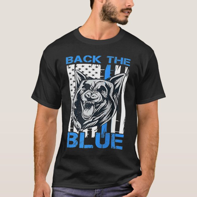 T-shirt Back The Blue  Police Dog Enthusiast K 9 Police Of (Devant)