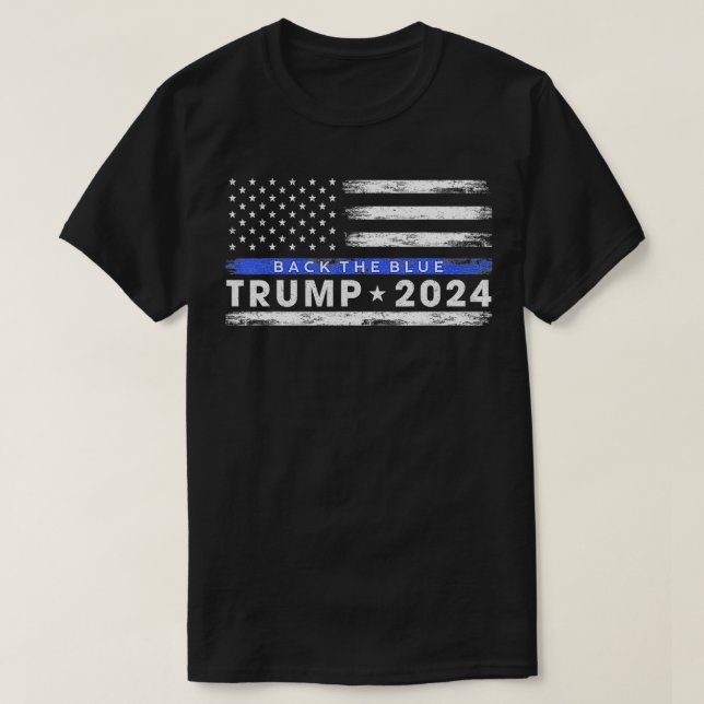 T-shirt Back The Blue Thin Line Americ (Design devant)