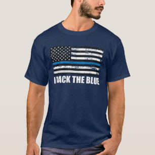 T-shirt Back the Blue Thin line USA Flag MAGA WWG1WA