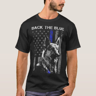 T-shirt Back The Blue Thins Blue Lines Drapeau Shepherd al