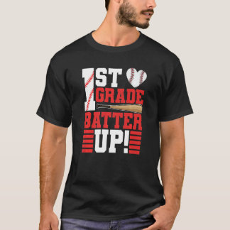 T-shirt Back To School 1st Grade Batter Up Baseball First 