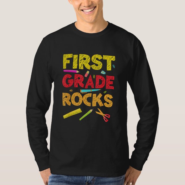 T-shirt Back To School 1st Grade Rocks Student Teacher Tea (Devant)