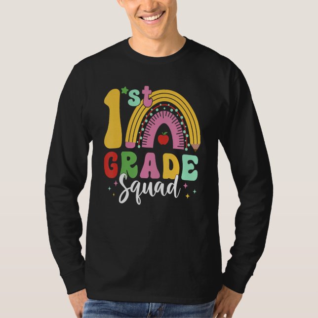 T-shirt Back To School 1st Grade Squad Team Girls Boys Tea (Devant)