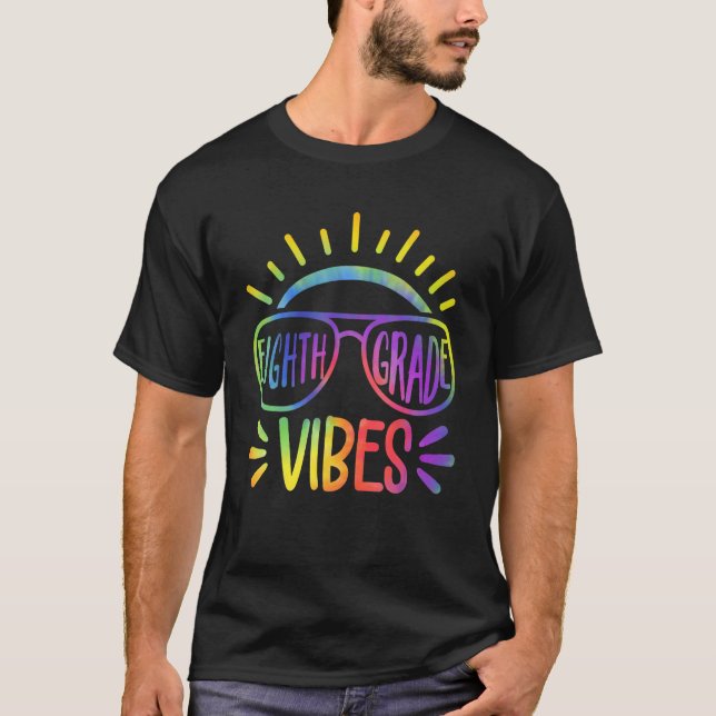 T-shirt Back To School Eighth Grade Vibes Student Teacher  (Devant)