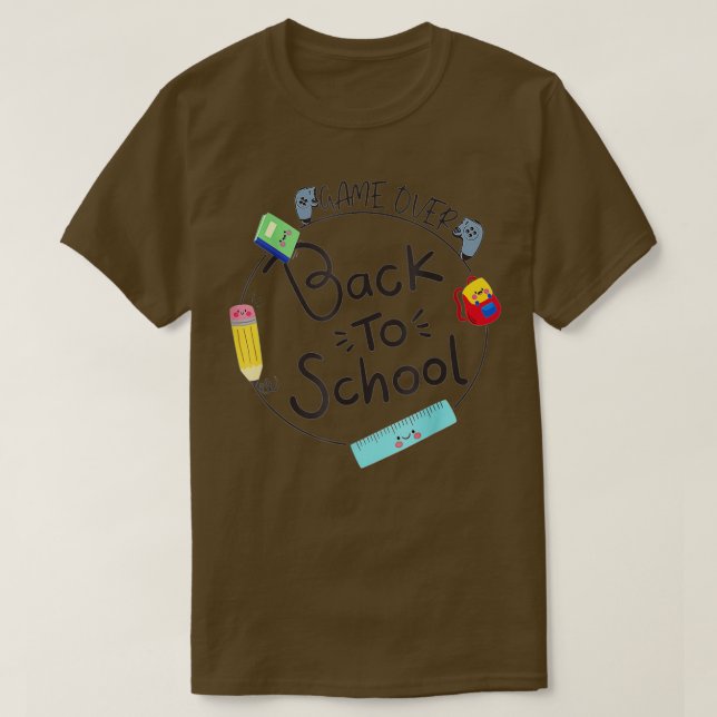 T-shirt Back to School Funny Game Over Teacher Student Con (Design devant)