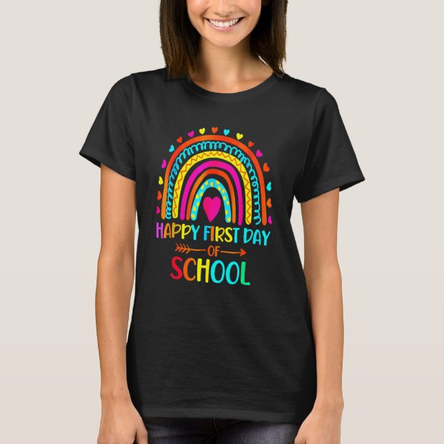 T-shirt Back To School Funny Happy First Day Of School For (Devant)