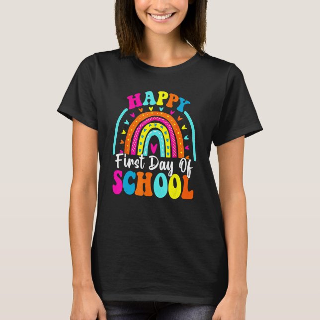 T-shirt Back To School Funny Happy First Day Of School For (Devant)
