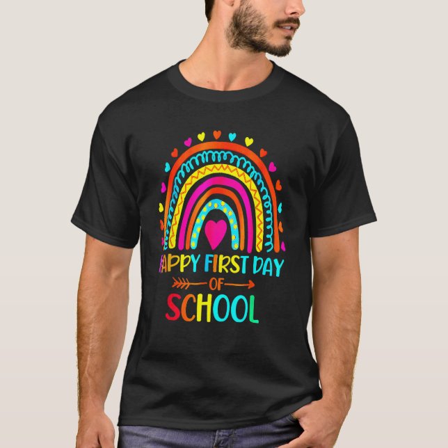 T-shirt Back To School Funny Happy First Day Of School For (Devant)