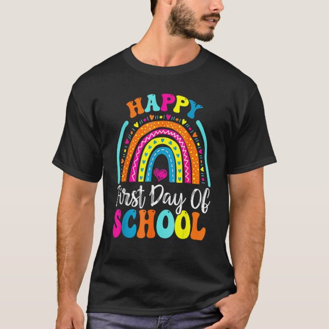 T-shirt Back To School  Happy First Day Of School For Teac (Devant)