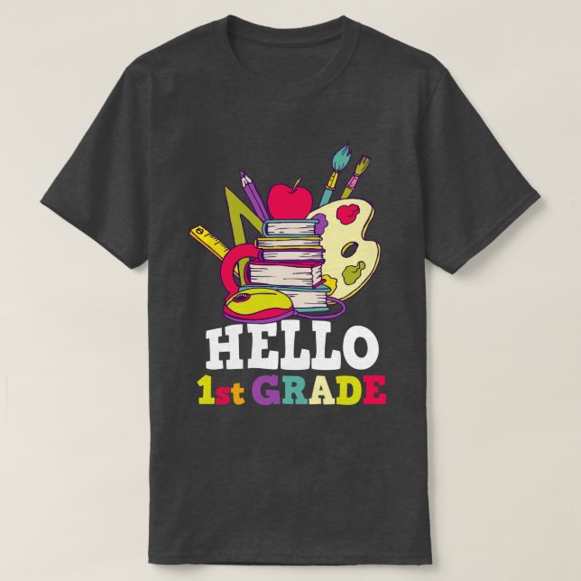 T-shirt Back to school-hello 1st grade (Design devant)