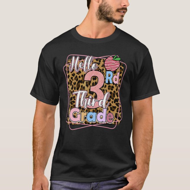 T-shirt Back to School Hello 3rd Grade Teacher Stu (Devant)