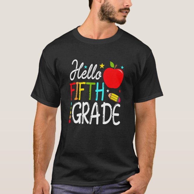 T-shirt Back To School Hello Fifth Grade Team 5th Grade Te (Devant)