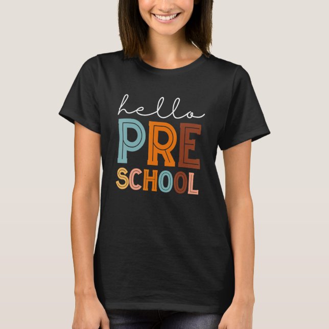 T-shirt Back To School Hello Preschool Teachers Women Boys (Devant)