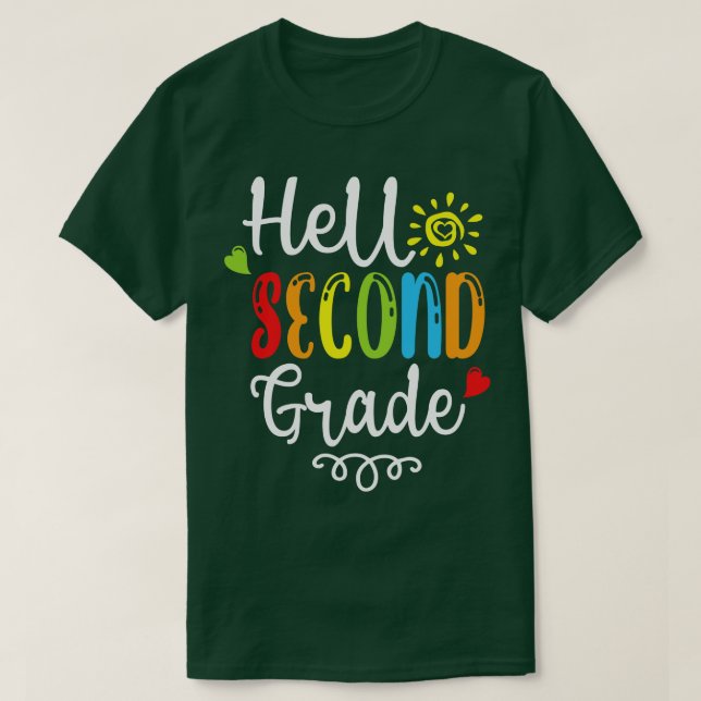 T-shirt Back to school-Hello-Second-Grade-Back-To-School (Design devant)