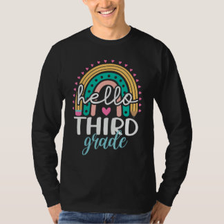T-shirt Back To School Hello Third Grade Rainbow 3rde Grad