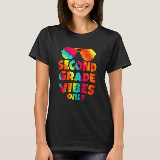 T-shirt Back To School Kids 2nd Grade Vibes Only Sunglasse (Devant)