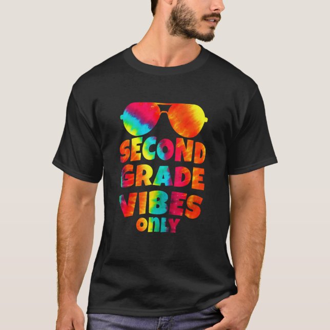 T-shirt Back To School Kids 2nd Grade Vibes Only Sunglasse (Devant)