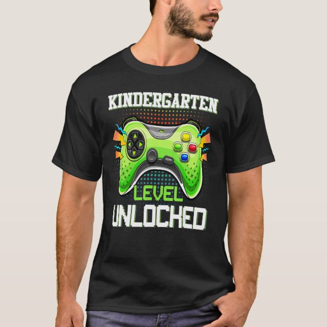 T-shirt Back To School Kindergarten Level Unlocked Video G (Devant)