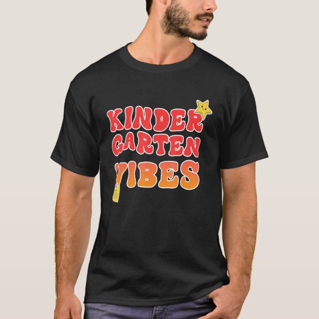 T-shirt Back To School Kindergarten Vibes Retro Teacher Wo (Devant)