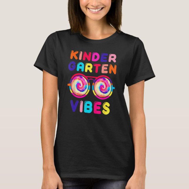 T-shirt Back To School Kindergarten Vibes Tie Dye Sunglass (Devant)