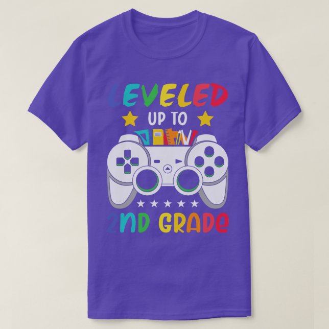 T-shirt Back to school- leveled up to 2nd grade  (Design devant)