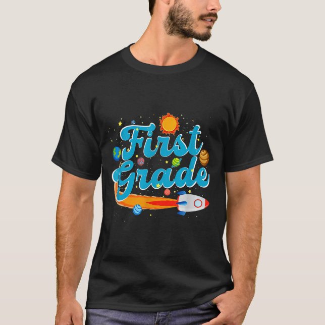 T-shirt Back to school outer space teacher first grade (Devant)
