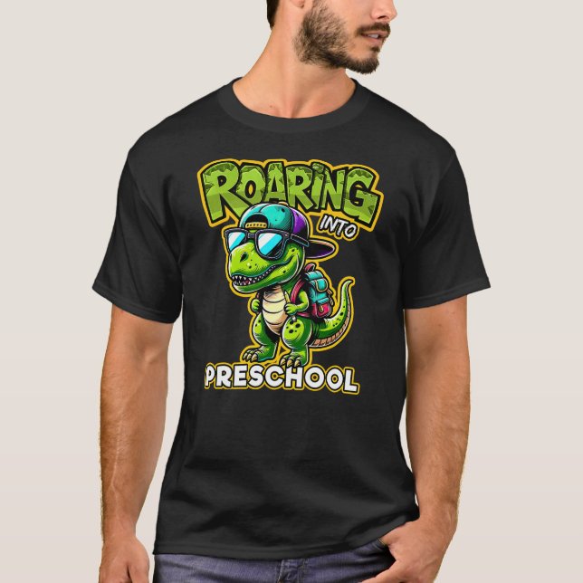 T-shirt Back to School Preschool Dinosaur First Day of Sch (Devant)