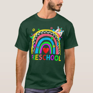 T-shirt Back To School Preschool Rainbow Unicorn Teacher K